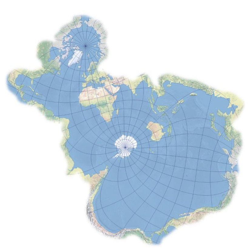 A map of the land as seen by a fish. Lots of water and only coastlines