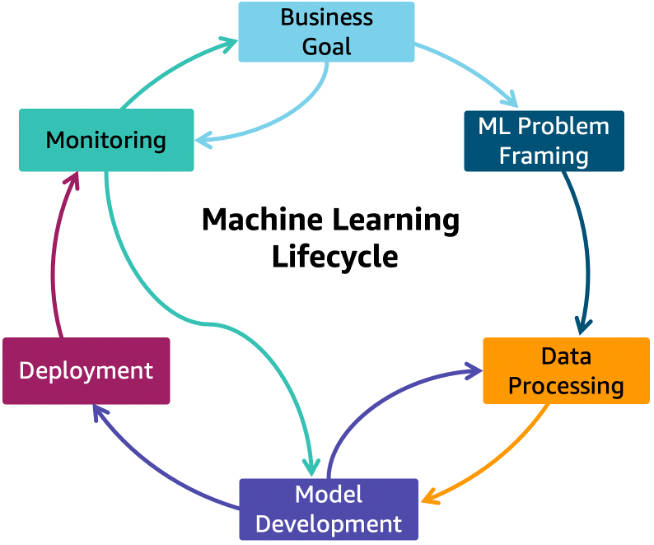 The machine learning lifecycle, with loops
