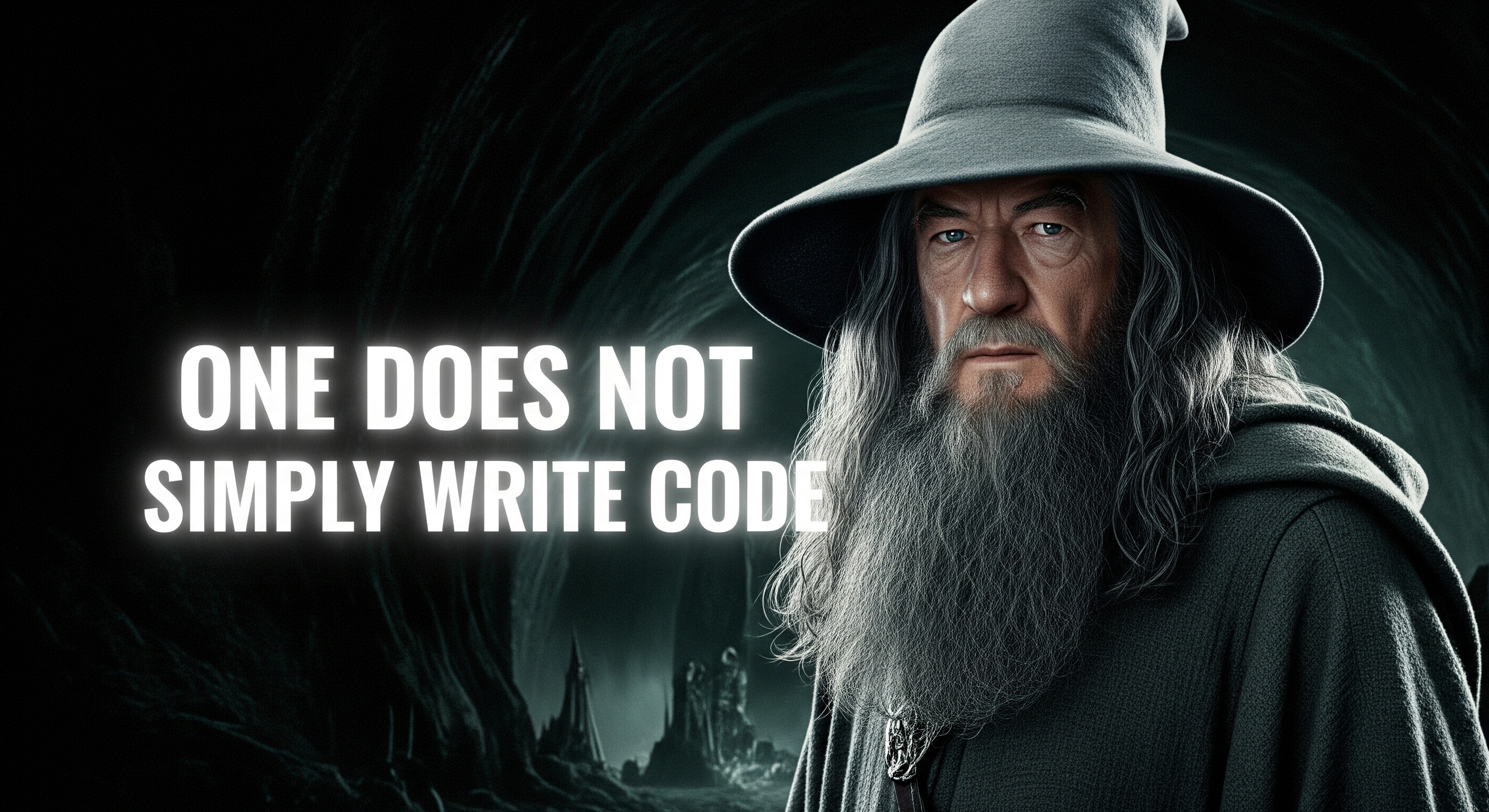 Gandalf saying One does not simply write code